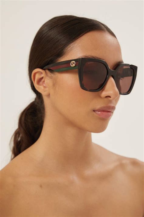 gucci havana sunglasses black|gucci 59mm square sunglasses.